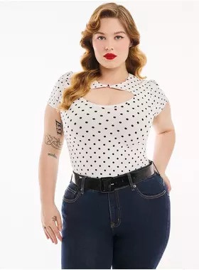 Retro Chic Button Neck Foxy Top | Torrid (US & Canada)