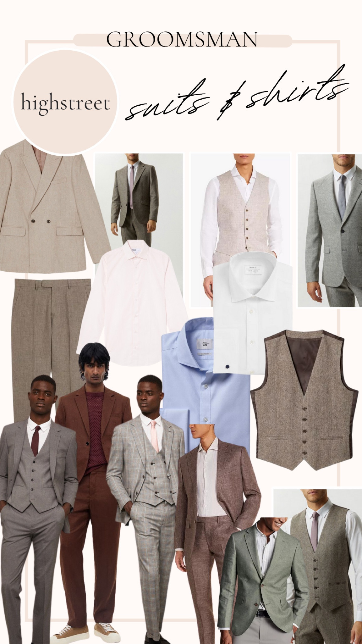 Your Highstreet edit for affordable suits & shirts for the groomsmen. Perfect for upcoming summer weddings. 

#LTKSeasonal #LTKwedding