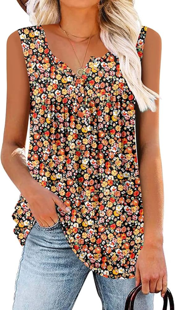 Womens Tank Tops and Short Sleeve Floral Summer Tops | Amazon (US)