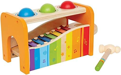 Hape Pound & Tap Bench with Slide Out Xylophone - Award Winning Durable Wooden Musical Pounding T... | Amazon (US)