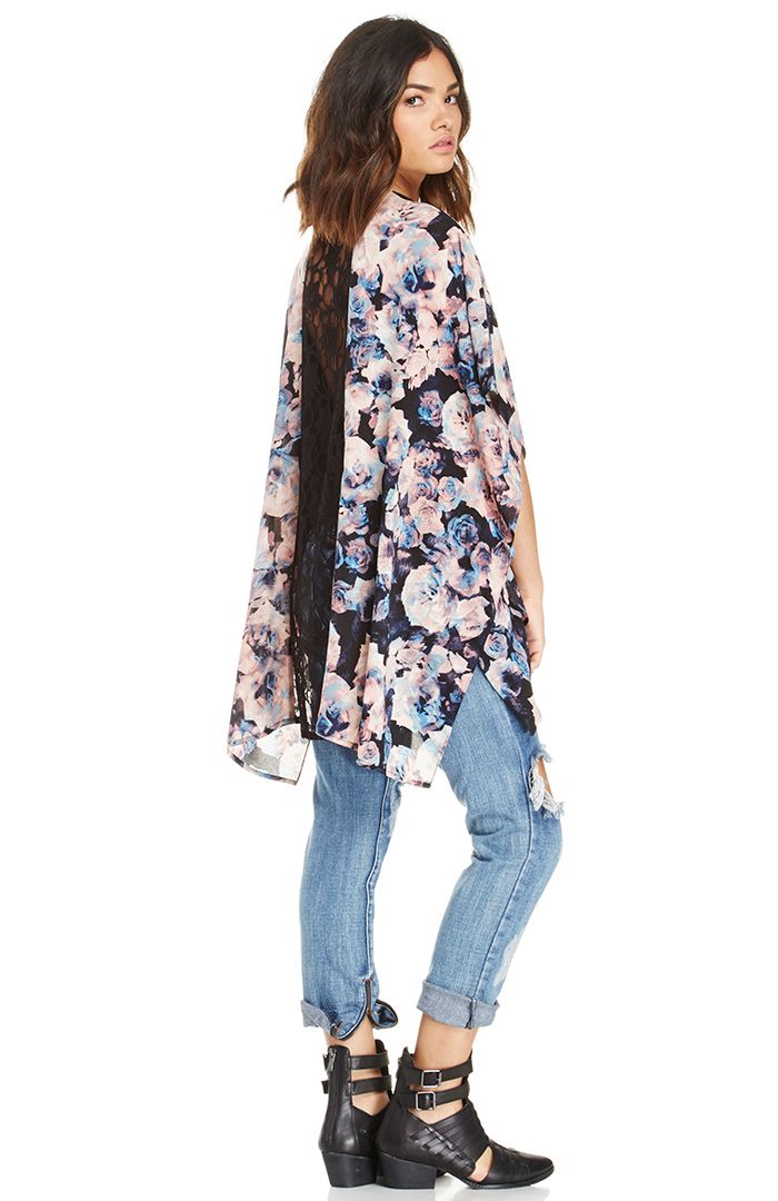 Jack by BB Dakota Caleigh Kimono in multi-colored One Size at DAILYLOOK | DailyLook