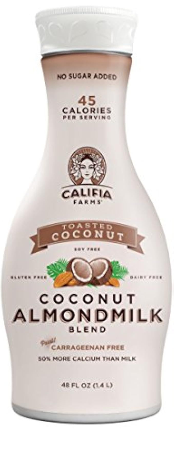 Califia Farms Coconut Almondmilk Blend, Dairy Free, Plant Milk, Vegan, Non-GMO, Toasted Coconut, 48  | Amazon (US)