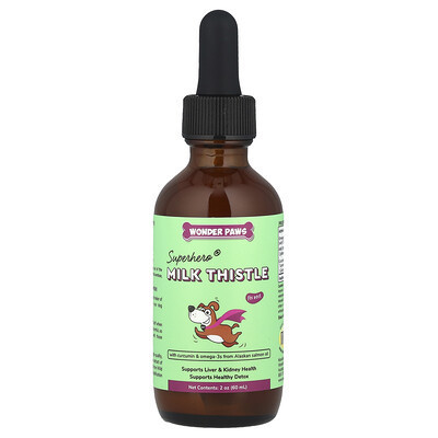Wonder Paws, Superhero®, Milk Thistle, For Dogs, 2 oz (60 ml) | iHerb