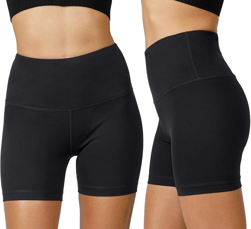 Yogalicious Lux High Waist Squat Proof Biker Short - 2 Pack | Amazon (US)