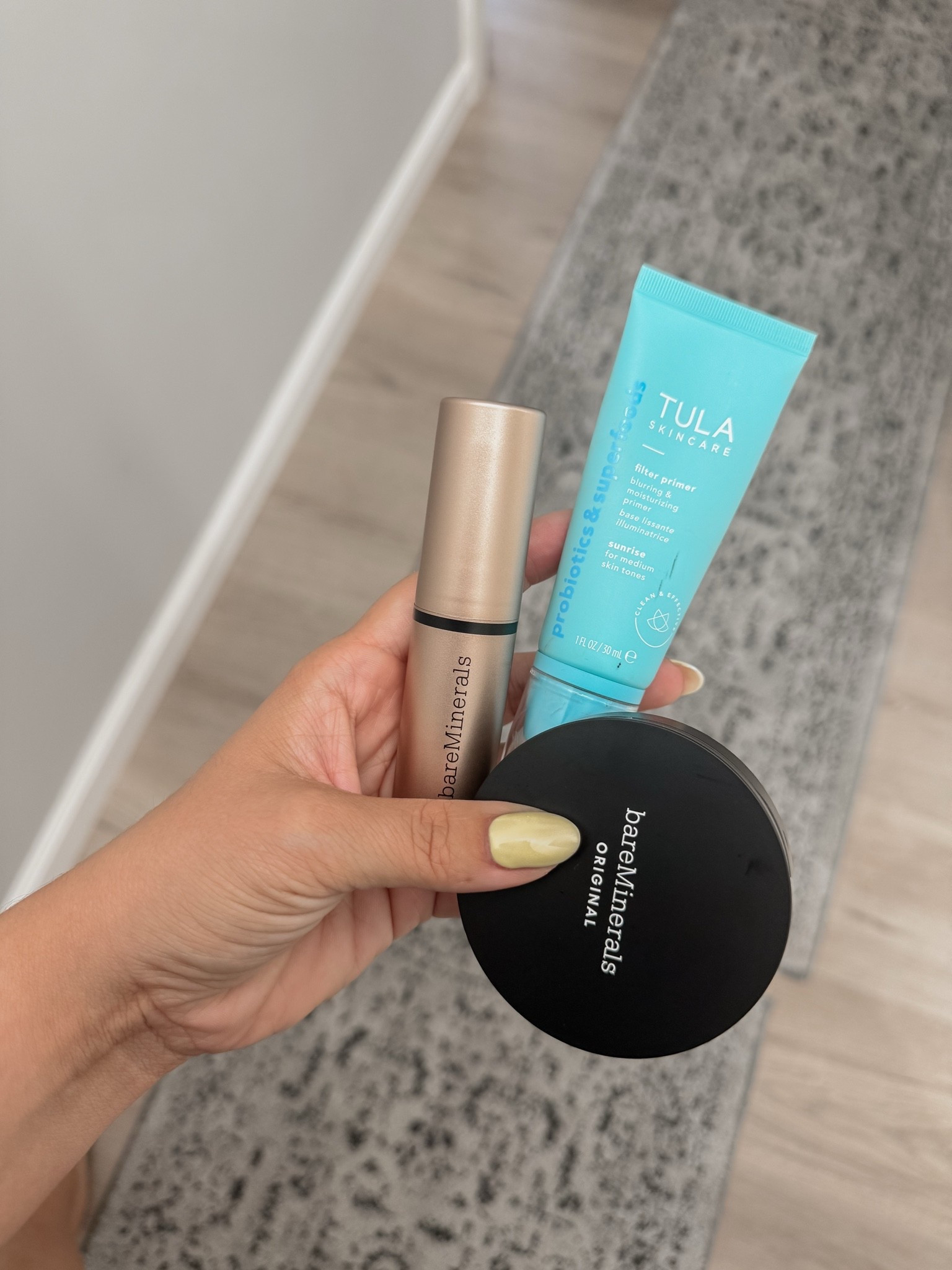 My fav go to summer makeup! Bare minerals complexion rescue stick and Tula primer - I add a little compressed powder foundation if I want a little extra coverage and it’s all so lightweight you don’t even feel like you have anything on! I also love how I can throw my complexion rescue stick in my bag and re apply on the go if needed! 

Compressed powder foundation - medium beige 
Complexion rescue stick - Neutral pecan 
Estée Lauder double wear - 1W1

#LTKgrwm #LTKmomlife #LTKselfcare