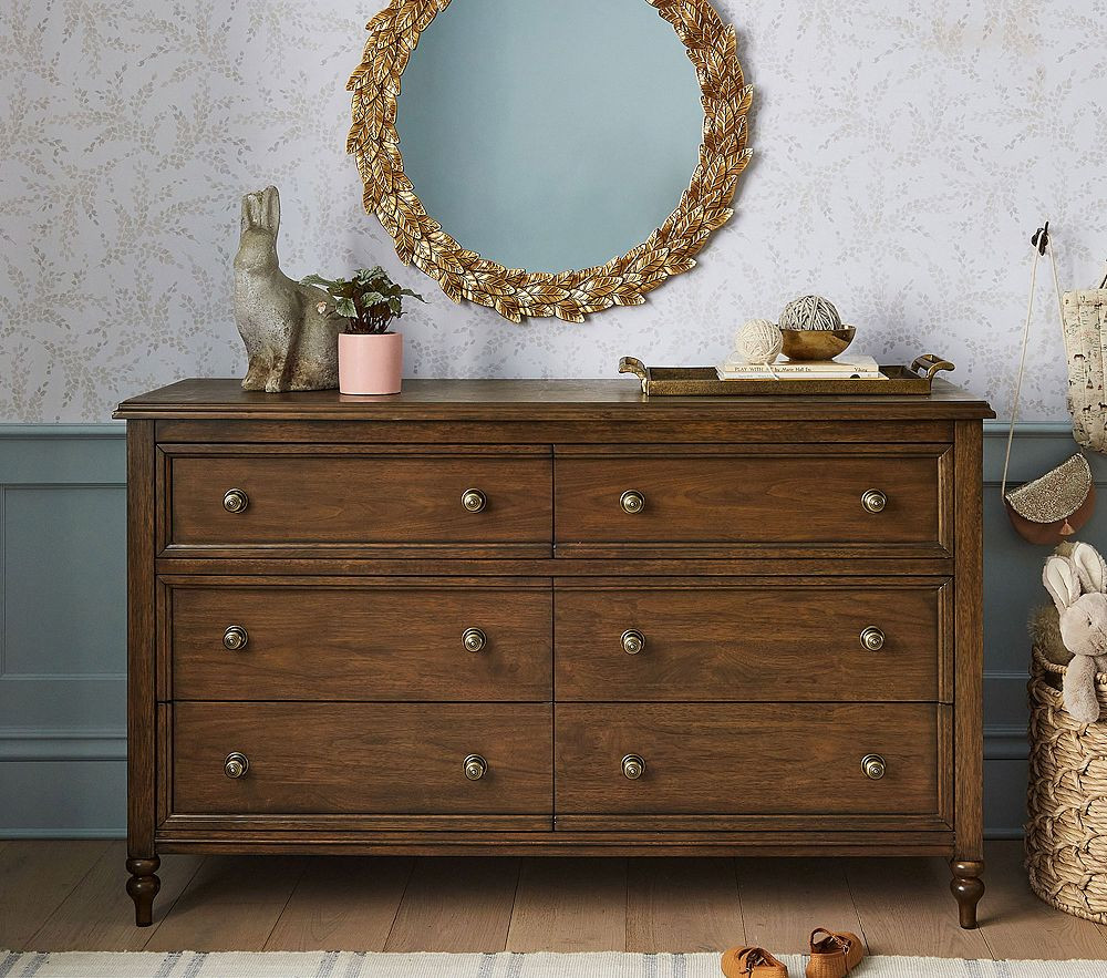 Chris Loves Julia Turned Wood 6-Drawer Dresser (56w x 19d") | Pottery Barn Kids