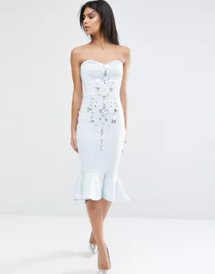 ASOS Pephem Bandeau Embellished Midi Dress | ASOS (Global)