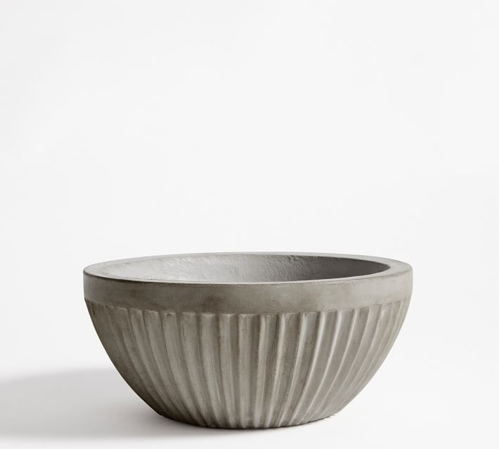 Concrete Fluted Planters | Pottery Barn | Pottery Barn (US)