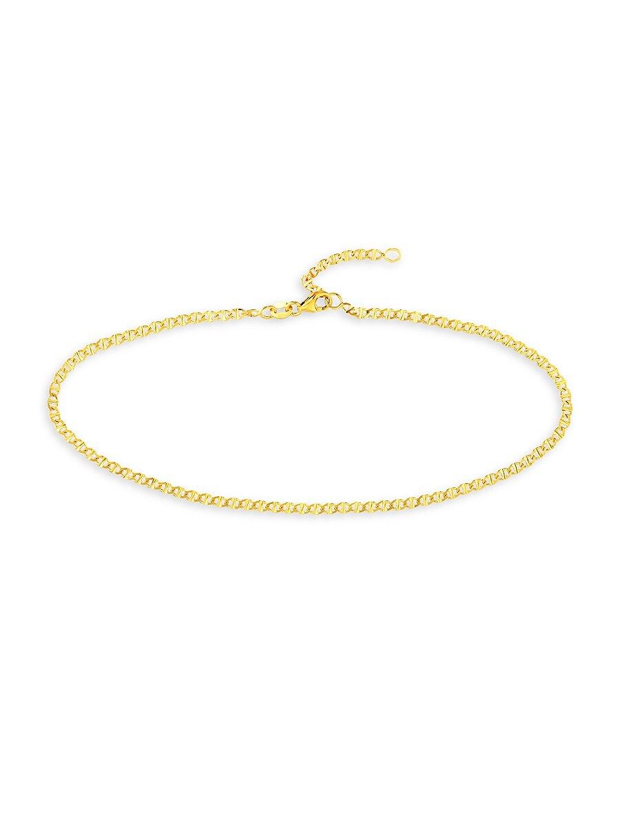 Saks Fifth Avenue Women's 14K Yellow Gold Flat Mariner Link Chain Anklet | Saks Fifth Avenue OFF 5TH (Pmt risk)