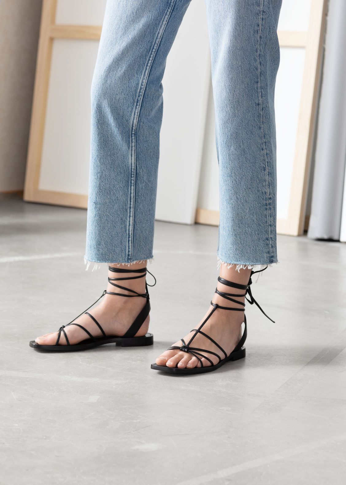 Knotted Leather Lace Up Sandals | & Other Stories (EU + UK)
