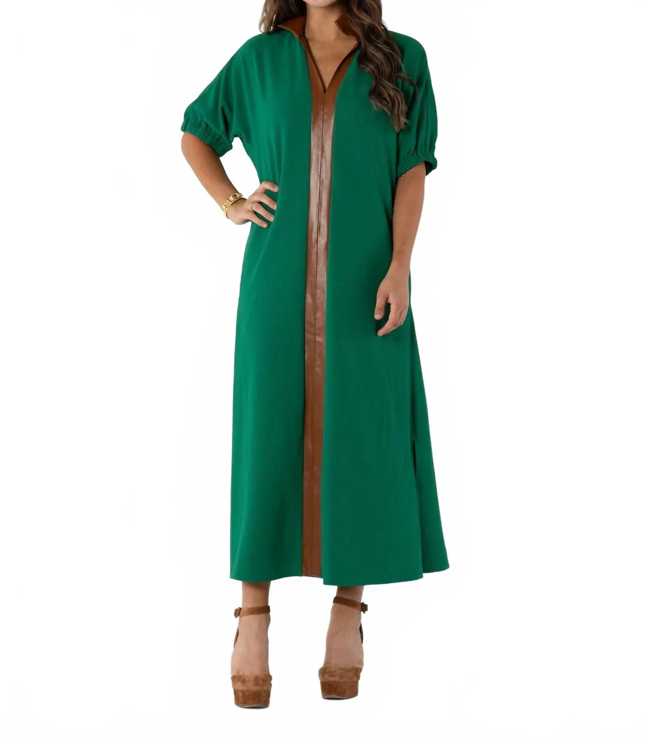 Women's Poppy Maxi Dress In Green | Shop Simon
