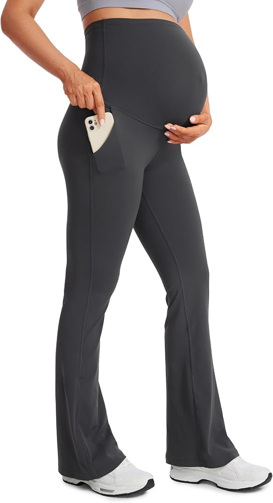 CRZ YOGA Women Butterluxe Maternity Flare Leggings with Pockets 31" - Workout Active Yoga Pregnan... | Amazon (US)