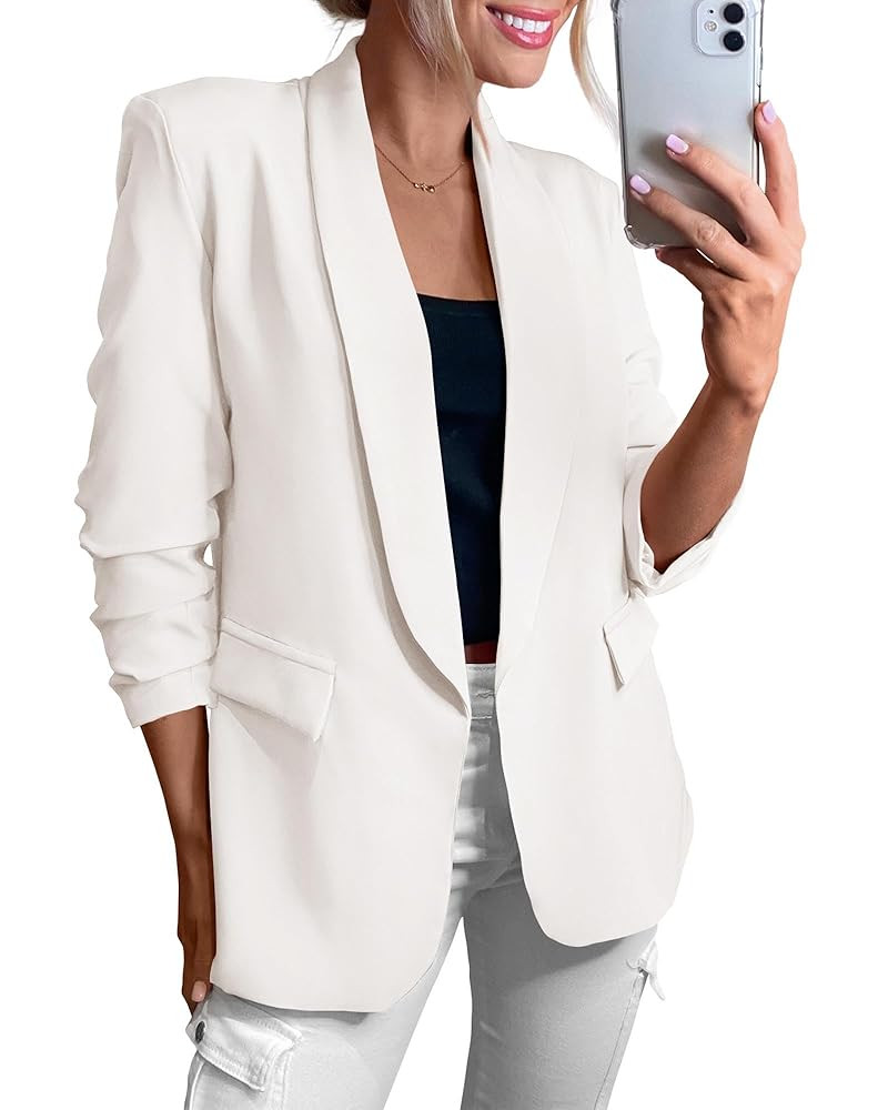 KIRUNDO Womens Blazer 2025 Spring Fall Bussiness Casual Long Sleeve Open Front Work Office Dressy... | Amazon (US)