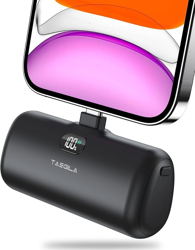 Taegila Portable Phone Charger for iPhone, 5000mAh Small Power Bank MFi Certified Built in Cable ... | Amazon (US)
