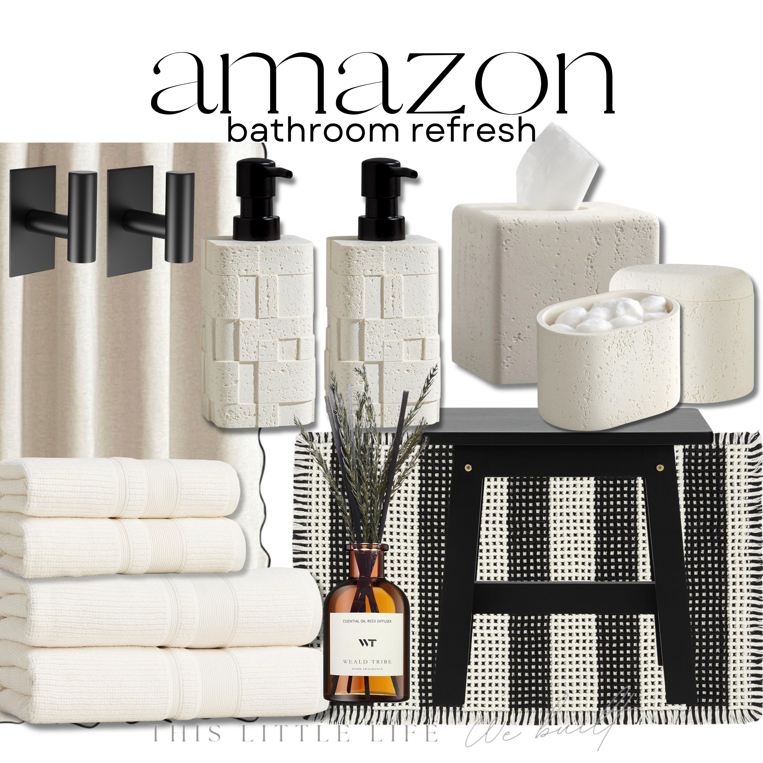 Amazon Winter Bathroom
Amazon Home / Plush White Towels / Plush Hand Towels / Scented Candles / Evergreen Garland Accents / Brass Soap Dispensers / Frosted Glass Jars / Cozy Bath Mats / Winter-Scented Soaps / Pine-Scented Diffusers / Gold or Silver Hardware / Faux Greenery Arrangements / Neutral Shower Curtains / Decorative Bath Trays / Mini Wreaths for Mirrors / Seasonal Wall Art / Neutral Bath Accessories / Apothecary Bottles / Ceramic Candle Holders / Woven Storage Baskets / Winter Floral Arrangements / Warm White String Lights / Linen Hand Towels / Marble Vanity Trays / Holiday Scented Room Sprays / Small Pinecone Accents / Cozy Bathroom /  

 #LTKSeasonal #LTKHome