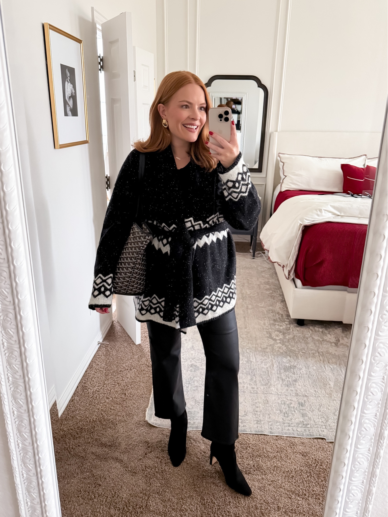 Cozy but polished winter workwear 🤍 This black patterned cardigan is the perfect elevated layer for office days or casual meetings. Styled with black straight-leg pants and pointed-toe ankle boots for an easy, put-together look that still feels comfortable. A great example of chic working mom style that transitions from work to errands seamlessly.
✨ Shop my cozy winter cardigan, work pants, and everyday work shoes here.

winter workwear, workwear cardigan, business casual outfit, working mom style, black ankle boots

#LTKmomlife #LTKootd #LTKWorkwear