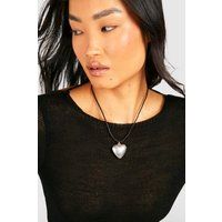 Womens Large Statement Heart Necklace - Grey - One Size, Grey | Boohoo.com (UK & IE)