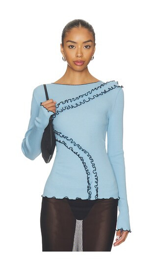 Gisle Seamless Top in Blue | Revolve Clothing (Global)