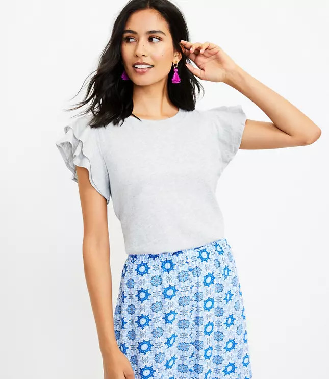 Tiered Ruffle Sleeve Tee | LOFT