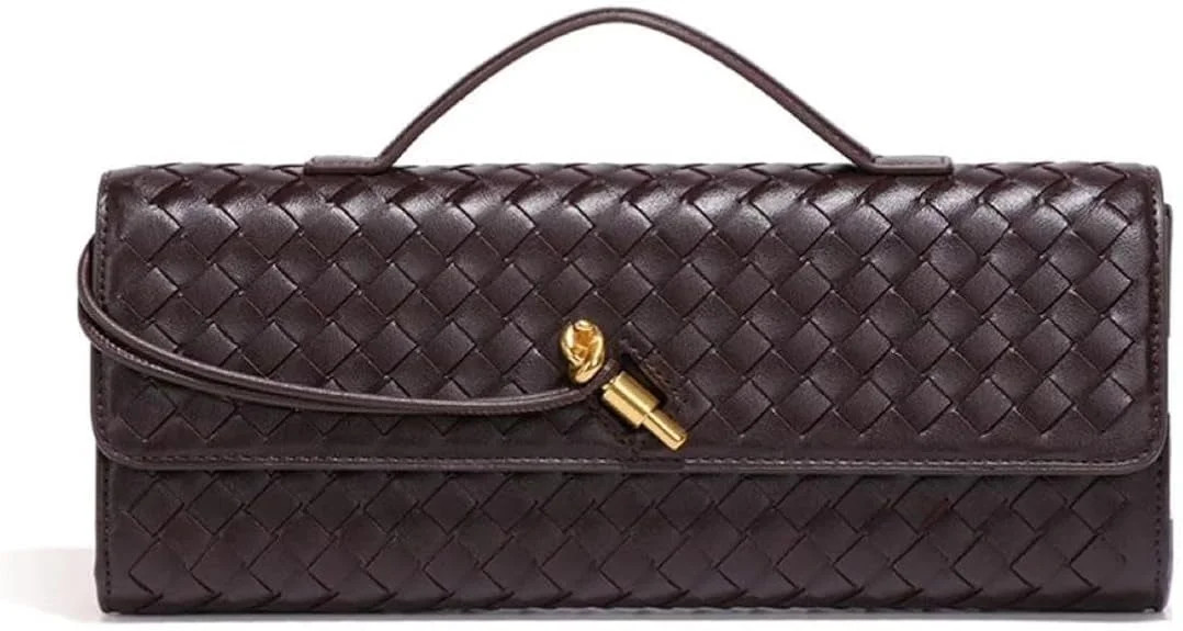 Women's Handmade Woven Evening Bag Casual Leather Shoulder Handbag Casual Crossbody Bags with Det... | Walmart (US)