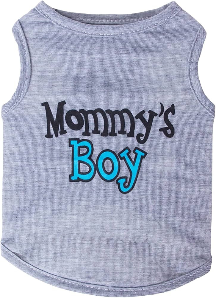 QWINEE Mom Boy Dog Shirt Letter Print Dog Cat Tank Top Puppy Tee Shirts Dog Clothes Chihuahua Ted... | Amazon (US)