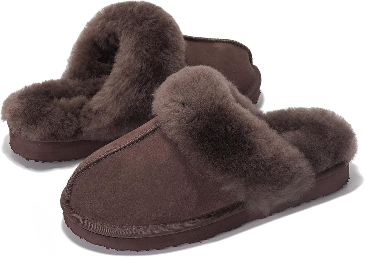 Project Cloud 100% Genuine Leather Slippers for Women Footwear with Genuine Fur Lining Womens Clo... | Amazon (US)