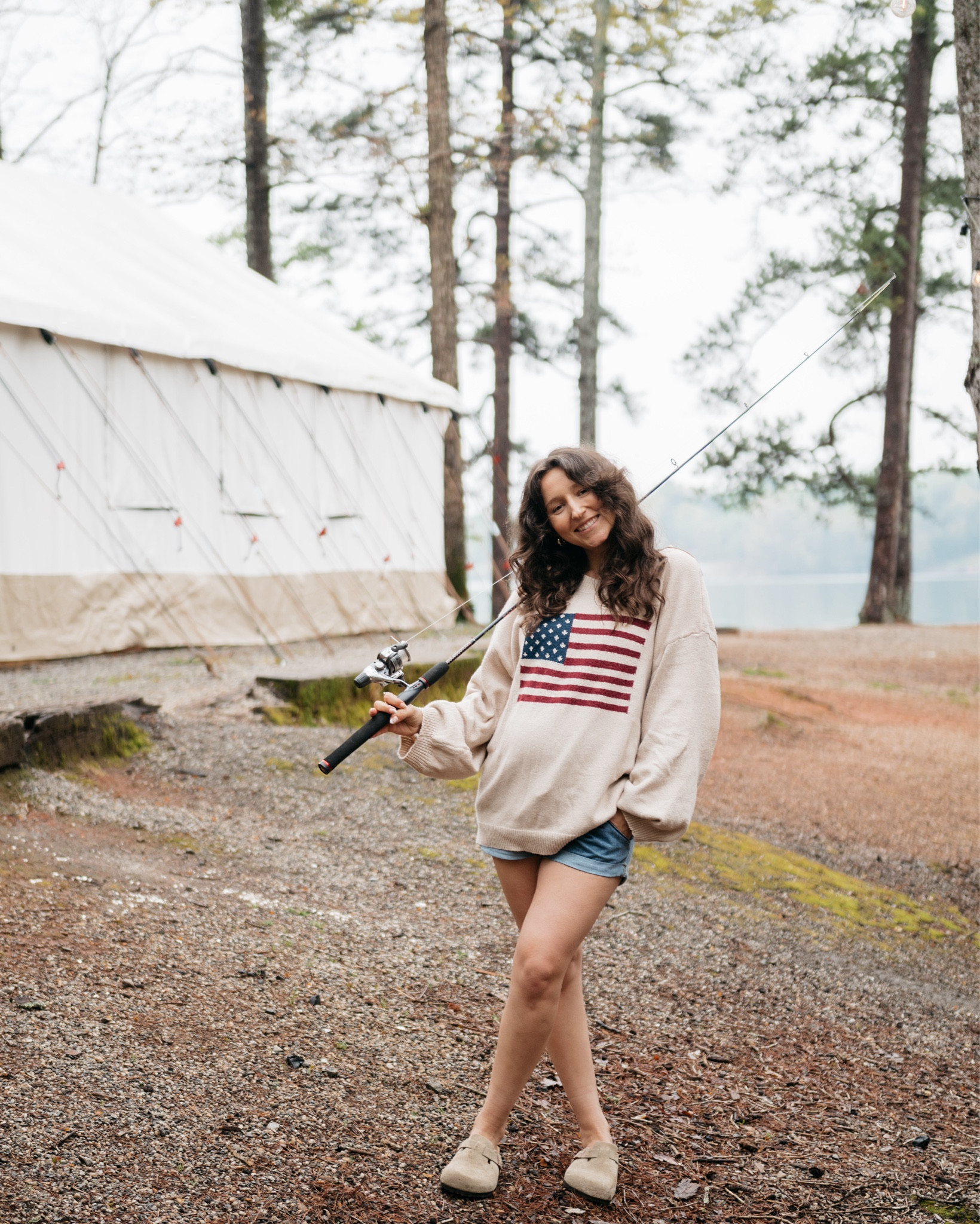 The perfect Memorial Day outfit for when it gets a little chilly in the evening 🇺🇸

I sized up to Large in the sweater for an oversized fit and I love it!

Also sized up to a medium in these super comfy maternity shorts!

Maternity outfit, bump friendly, summer pregnancy, petite, pregnant, MDW, vacation outfit 

#LTKtravel #LTKbump #LTKSeasonal