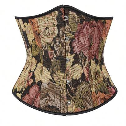 Vintage Floral Corset-Style Waist Tie Up Tight Waist Top For Women, Easter Dress | SHEIN