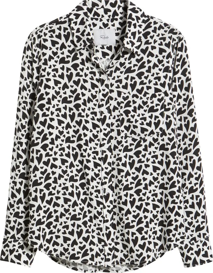 Kathryn Heart Print Long Sleeve Button-Up Shirt | Nordstrom