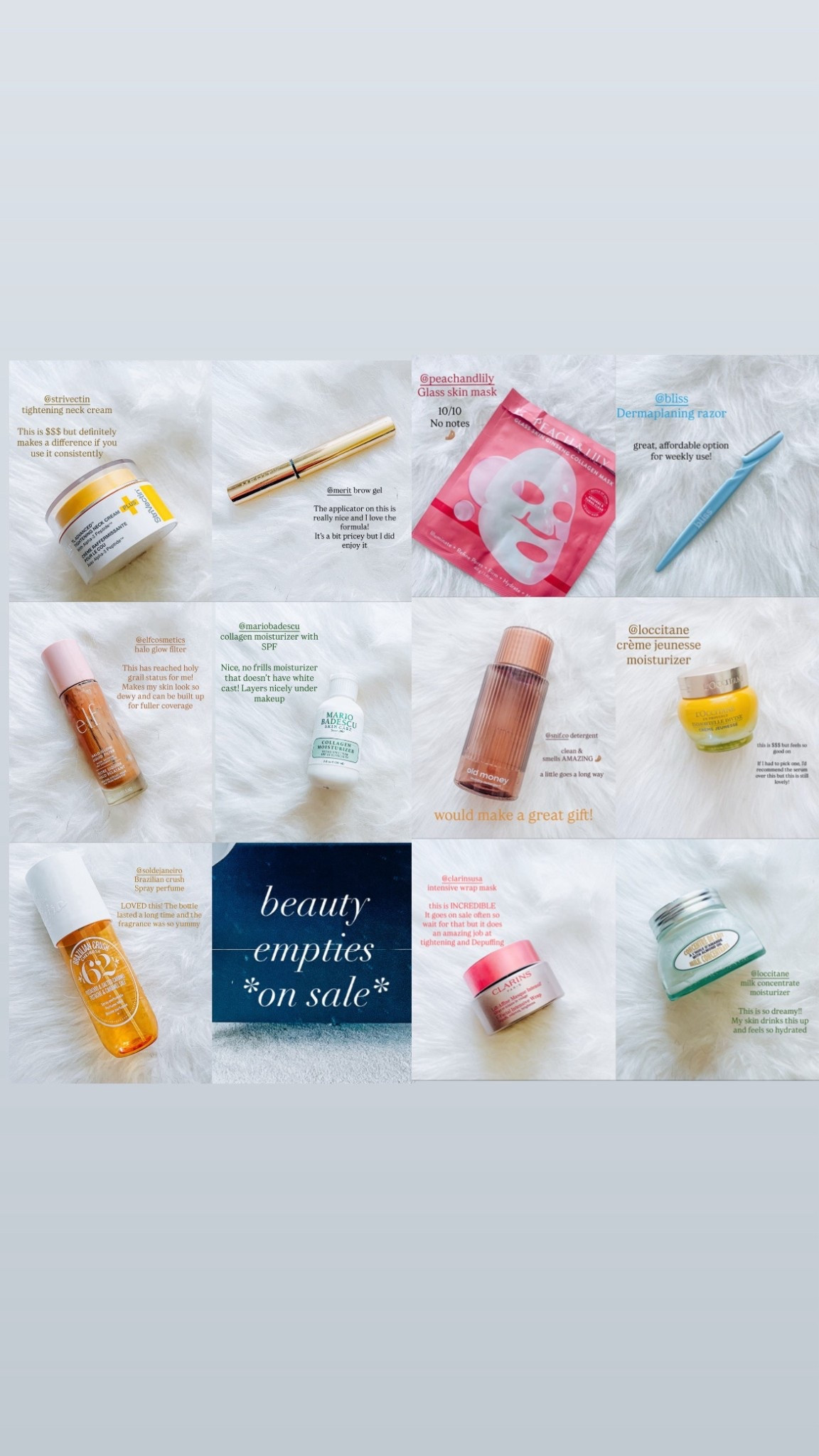 Beauty empties
Beauty on sale
Skincare
What I use
Face masks
Sephora


#LTKBeauty #LTKGiftGuide #LTKCyberWeek