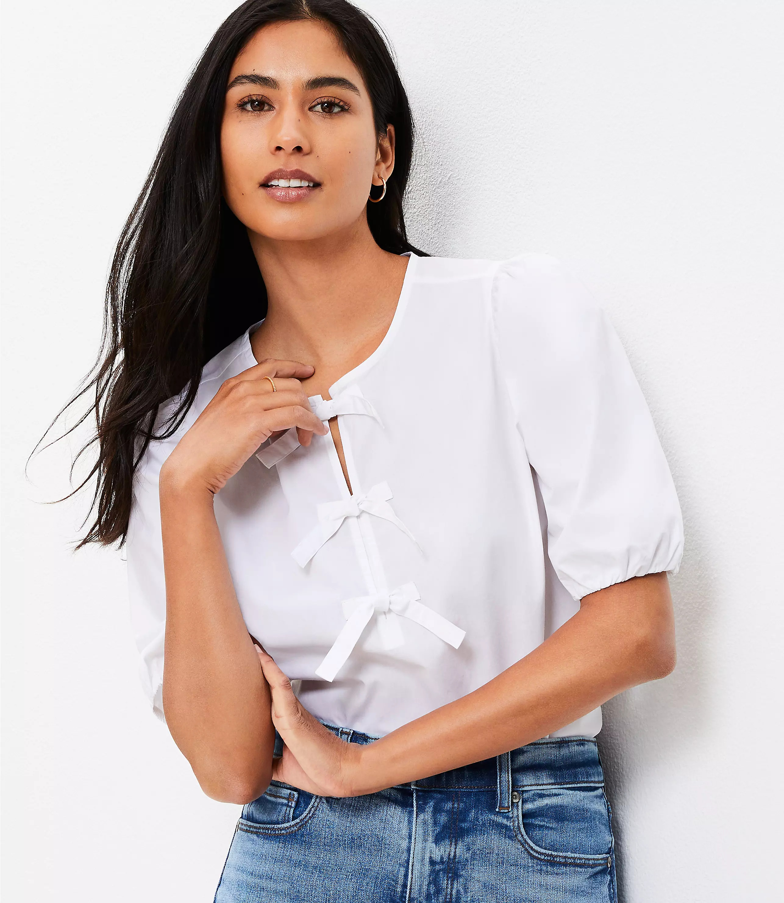Poplin Bow Top | LOFT