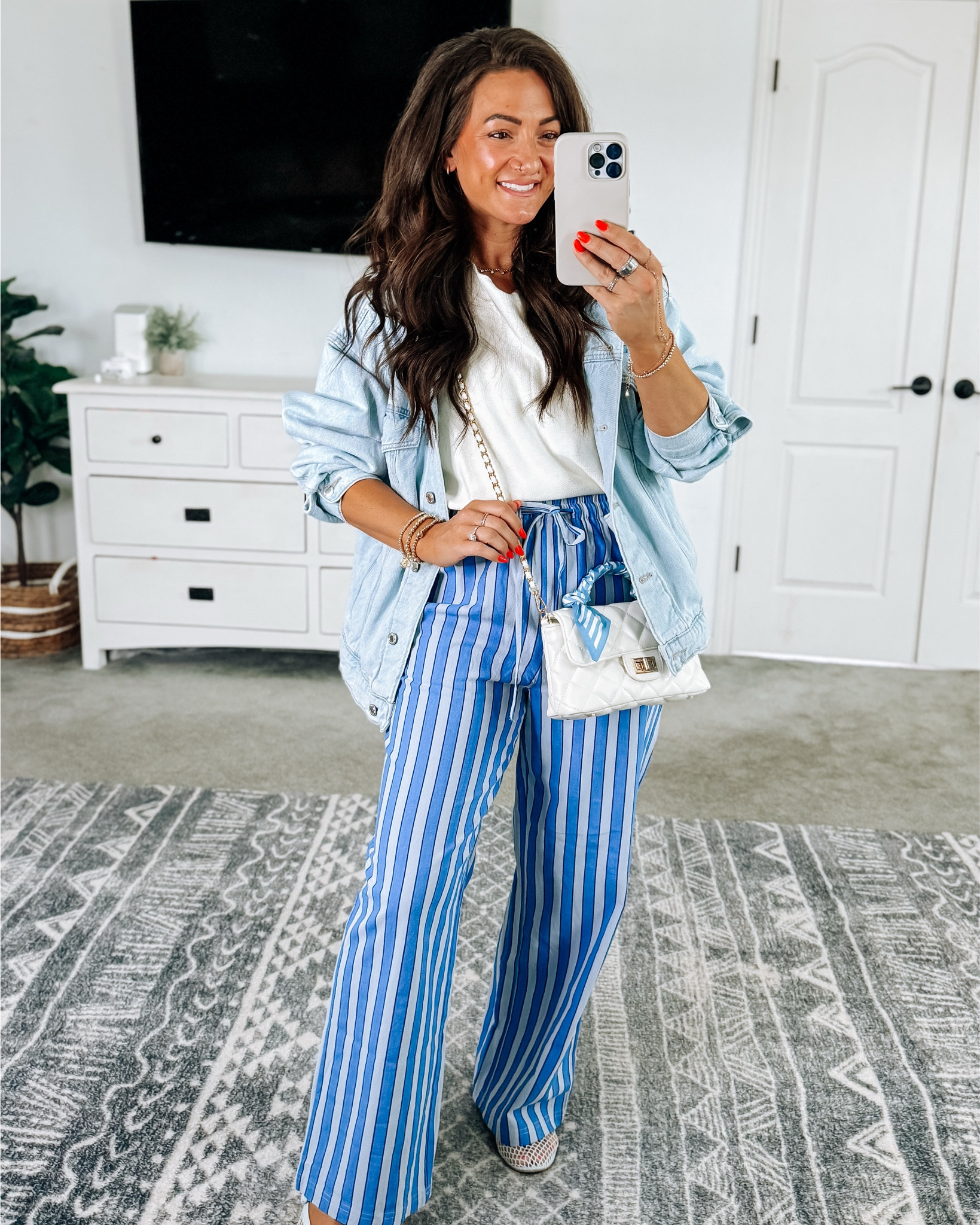 Stripe pants 😍 Not jeans/leggings and so cute for spring!! In my true size and all come in other colors. Use the comment box if you have any questions!

#LTKootd #LTKSaleAlert #LTKSeasonal