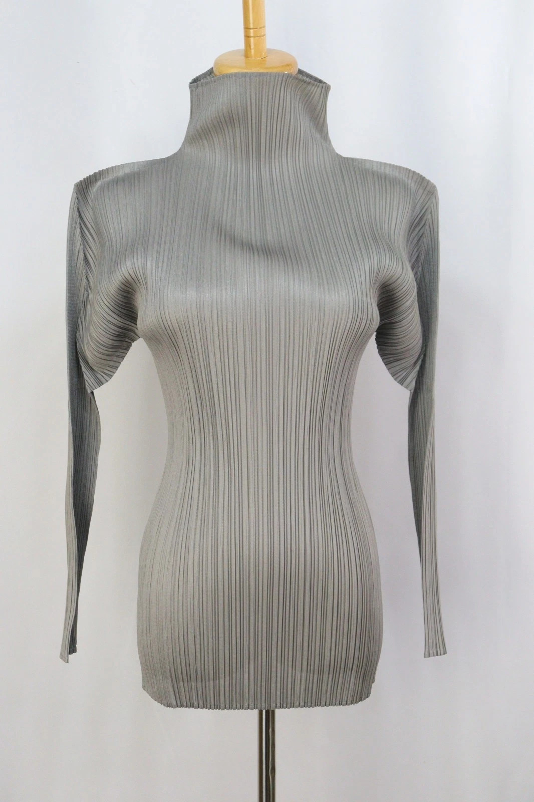 Authentic PLEATS PLEASE Gray High Neck Long Sleeve Top 126 0293 | eBay | eBay US