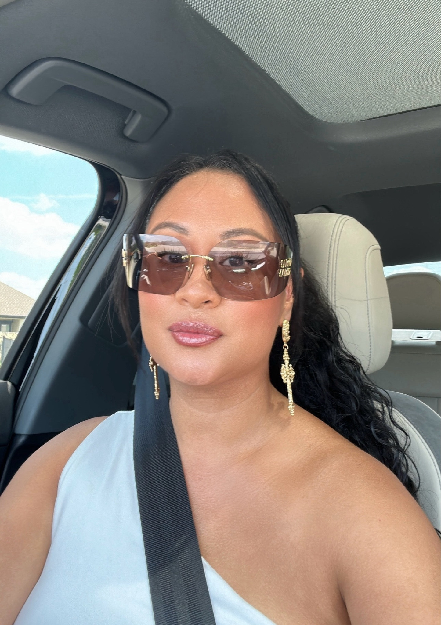 Summer days running around in style! Love these sunglasses and earrings- they make me feel put together even when I’m not. 

#LTKBeauty #LTKStyleTip #LTKSwim