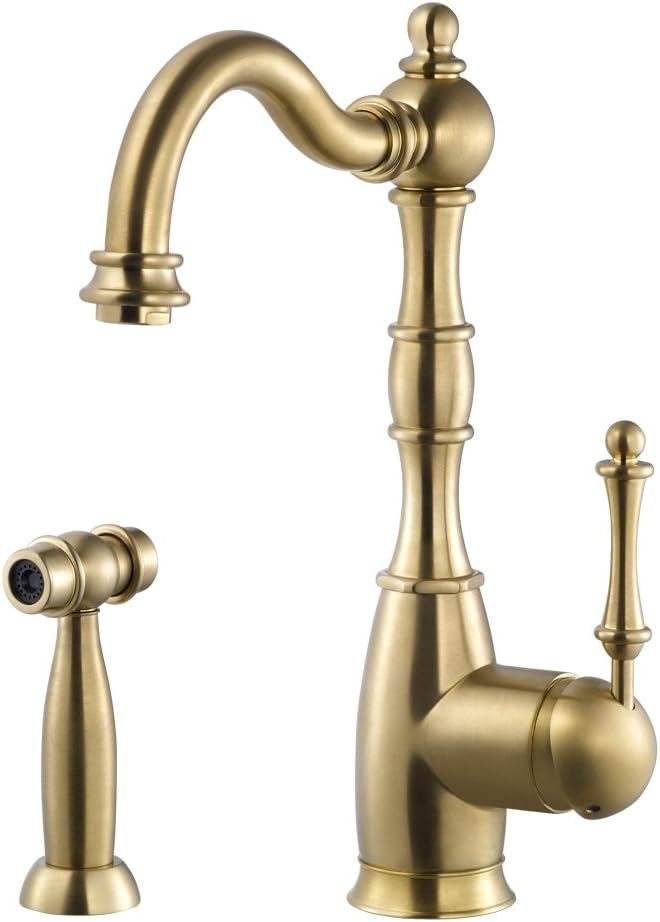 Houzer REGSS-181-BB Regal Traditional Kitchen Faucet, Brushed Brass | Amazon (US)