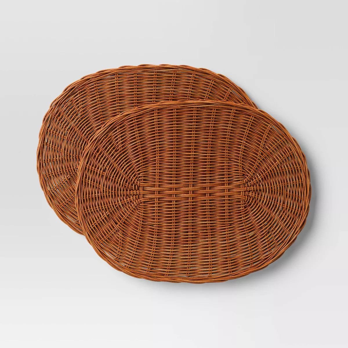 2pc Oval Rattan Placemat Dark Brown - Threshold™ | Target