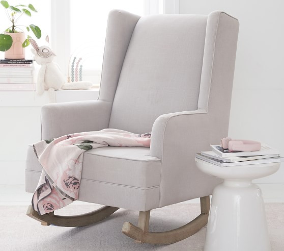 Modern Wingback Convertible Rocking Chair & Ottoman | Pottery Barn Kids