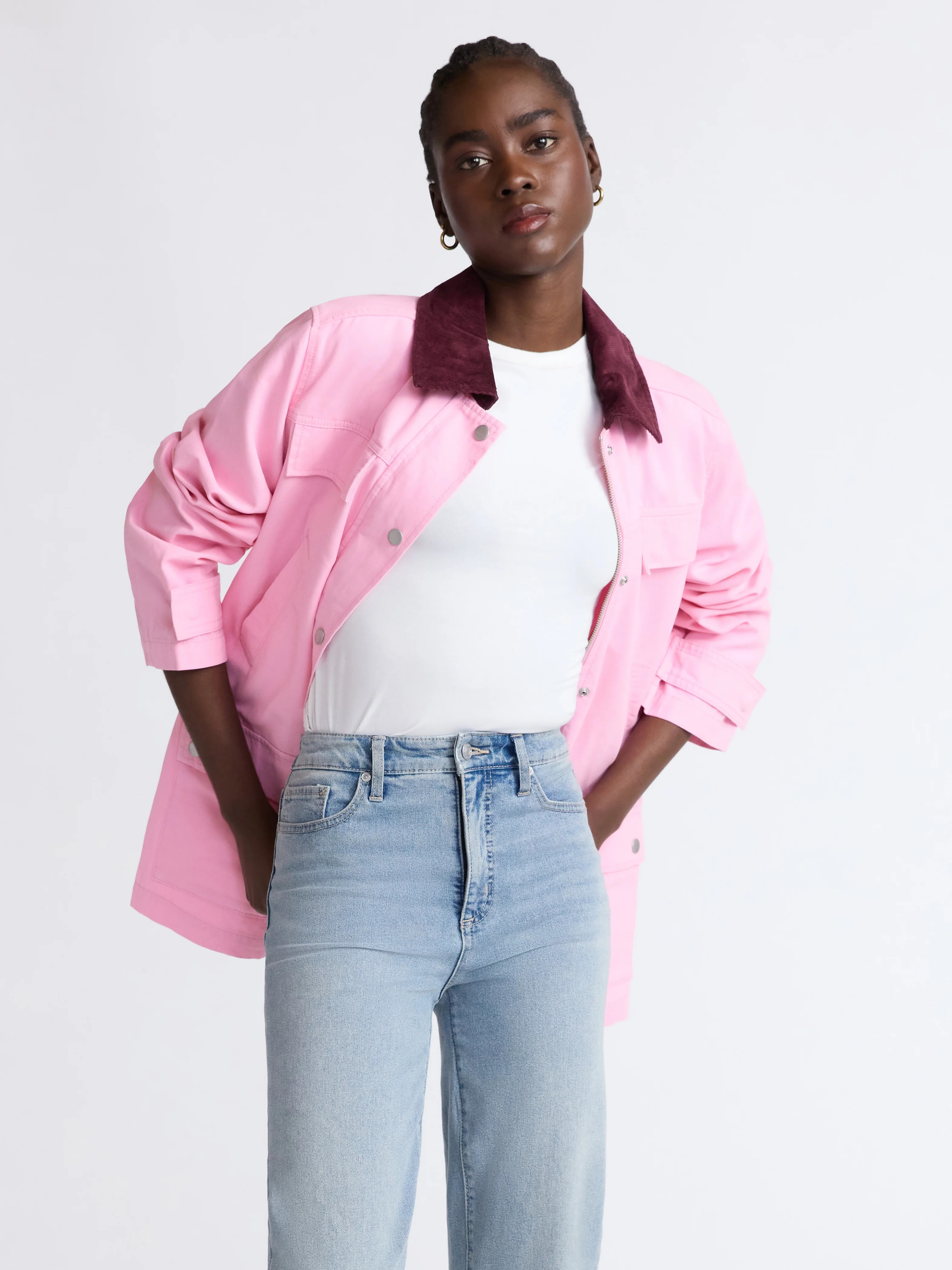 Scoop Limited Edition Women’s and Women’s Plus Cotton Oversized Cargo Barn Jacket, Midweight,... | Walmart (US)