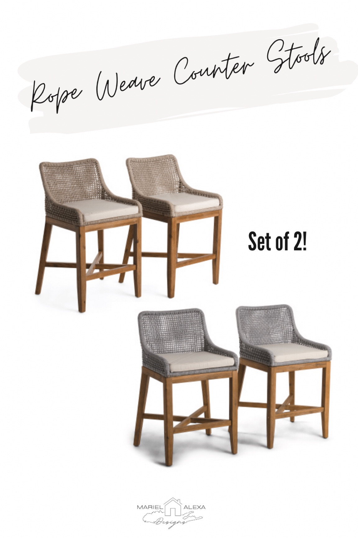They’re back & they sell out fast! The price shown is for the pair! It’s an unbelievable deal for these popular rope weave counter stools.
I have this brand in a different style and they are holding up so well to everyday use. The seat cushions are also removable and washable!. 

#LTKhome #LTKsalealert #LTKGiftGuide