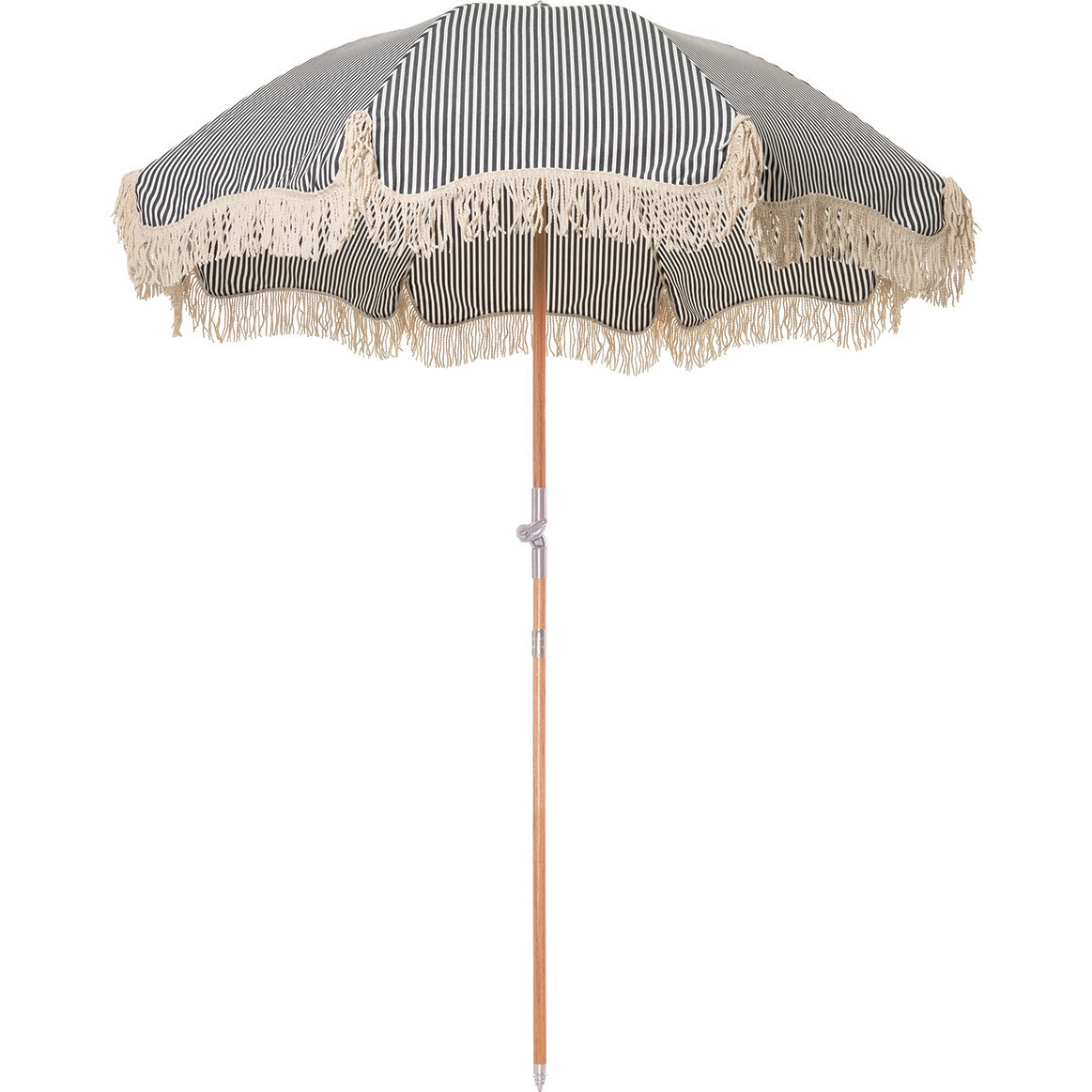 Premium Beach Umbrella, Lauren's Navy Stripe | Maisonette
