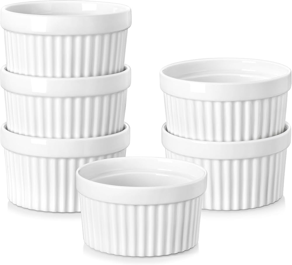 MALACASA Ramekins 4 oz Oven Safe, Porcelain Creme Brulee Ramekins Pudding Custard Cups Small Cera... | Amazon (US)