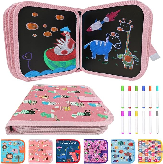 Erasable Coloring Book for Kids, Portable Coloring Book for Kids 14 Pages Reusable Drawing Board ... | Amazon (UK)