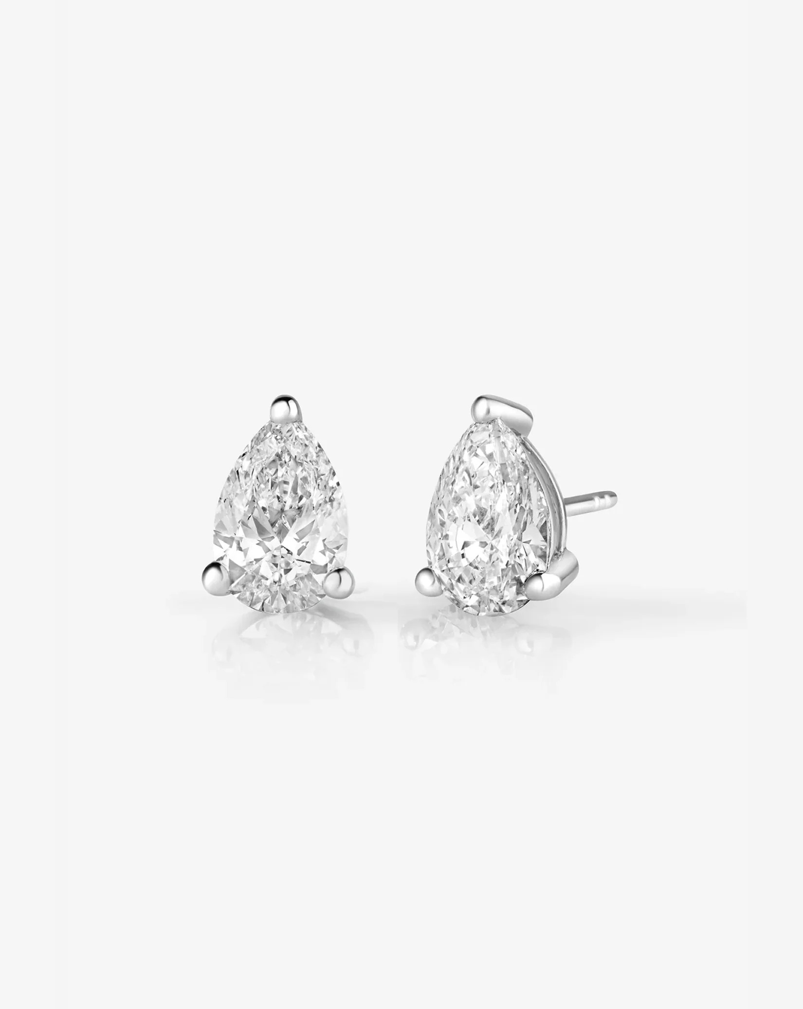 Pear Lab Diamond Studs - 14k White Gold / 1 | Ring Concierge