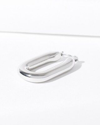 Silver Tone Oval Hoop Earrings | Chico's