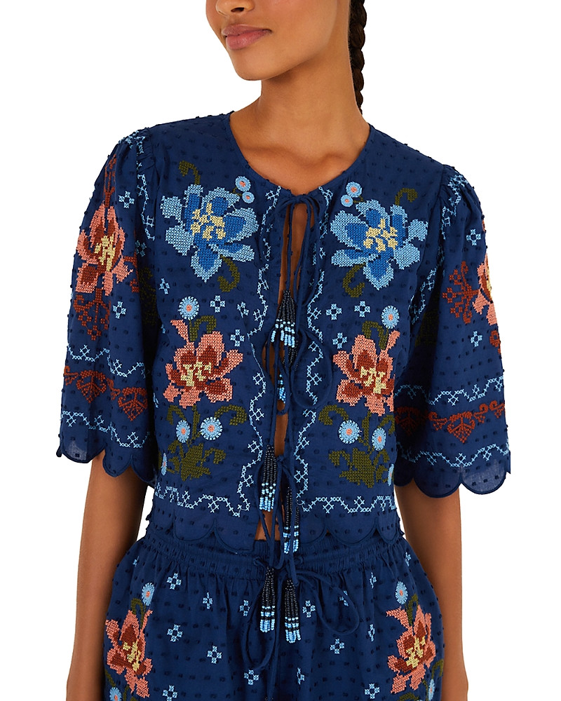 Farm Rio Stitched Garden Swim Cover-Up Top | Bloomingdale's (US)