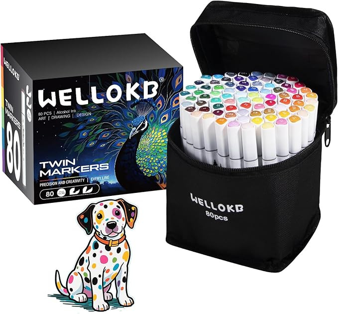 Alcohol Markers Set, 80 colors Alcohol Based Dual Tip, Broad and Brush Tip for Adult Coloring Boo... | Amazon (US)