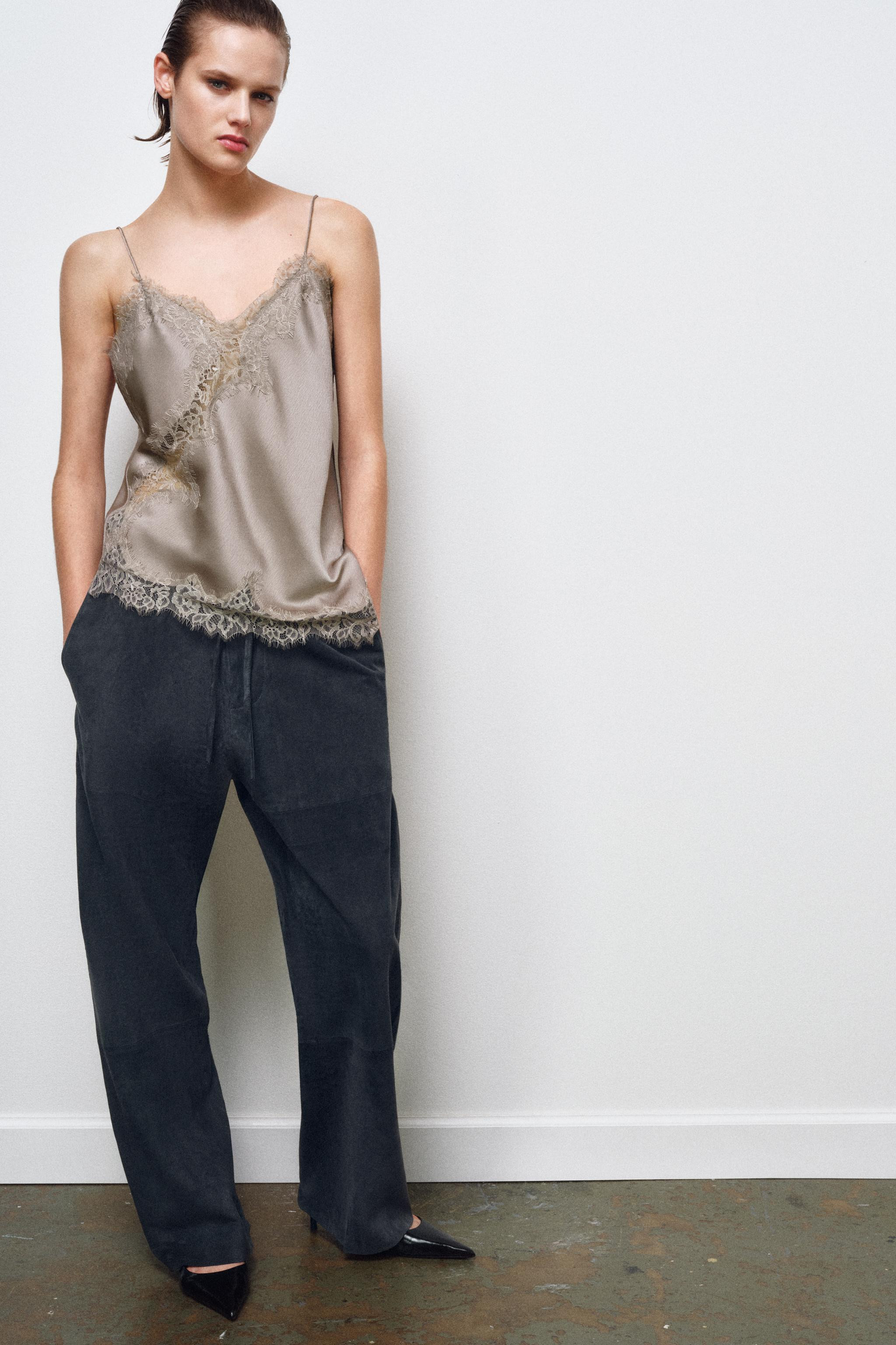 LACE STRAP TOP ZW COLLECTION | Zara US