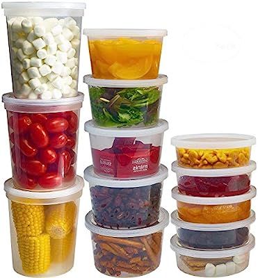 DuraHome Food Storage Containers with Lids 8oz, 16oz, 32oz Freezer Deli Cups Combo Pack, 44 Sets ... | Amazon (US)