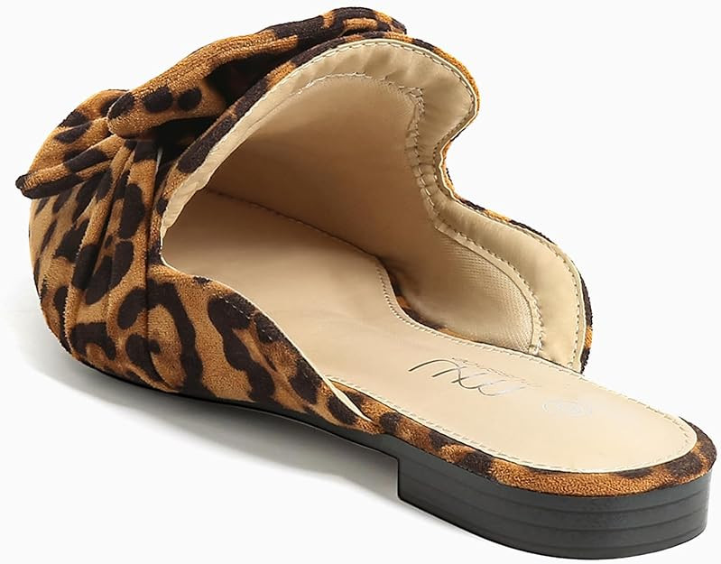 MUSSHOE Women Mules Comfortable Pointed Toe Mules Flats Backless Loafers with Knot | Amazon (US)
