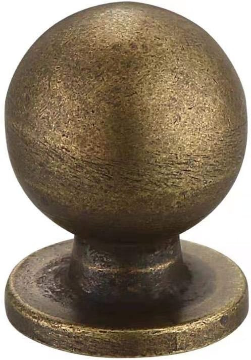 10 Pack 1 Inch (25mm) Diameter Round Solid Vintage Antique Brass Finish Kitchen Cabinet Knob. | Amazon (US)